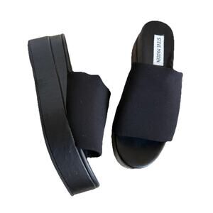 Steve Madden Y2K Slinky Black Platform Slide 90s Sandals Shoes Womens size 7